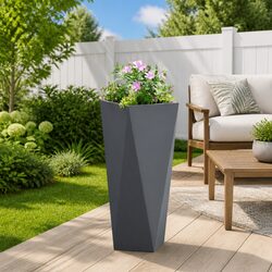 Steel Garden Planter Box Anthracite Outdoor Pots Tall Rectangular Planter