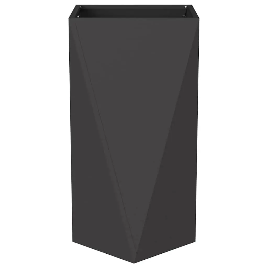 Steel Planter 2 Pcs Black 40 x 40 x 75 cm Outdoor Garden Pot Box Decorative