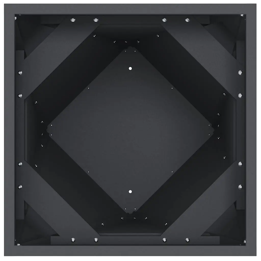 Steel Garden Planter Box Anthracite 40x40x75cm Outdoor Rectangular Pot Terrace