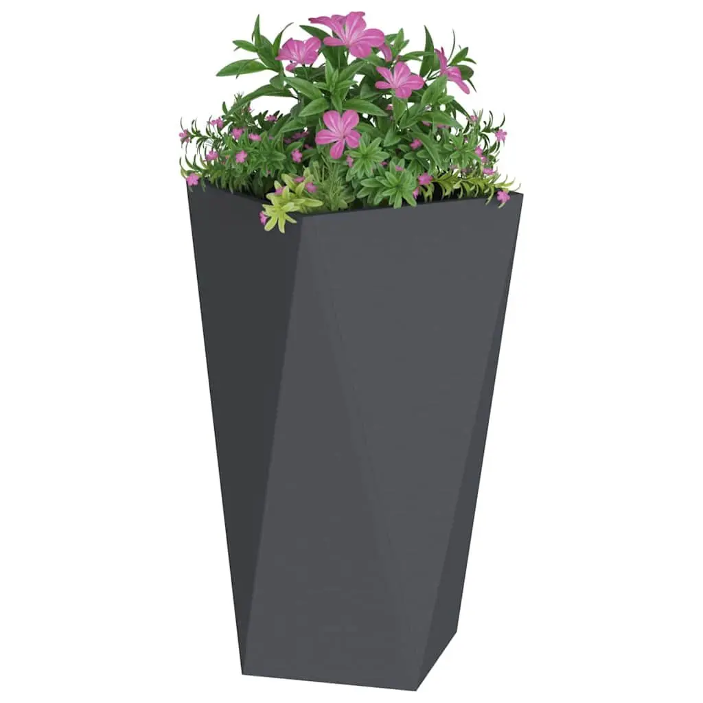 Steel Garden Planter Rectangular Anthracite 40x40x75cm 2 pcs
