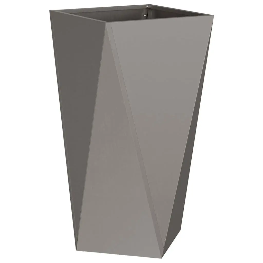 Garden Planter Box Rectangular Steel Corrugated 40x40x75cm Brown
