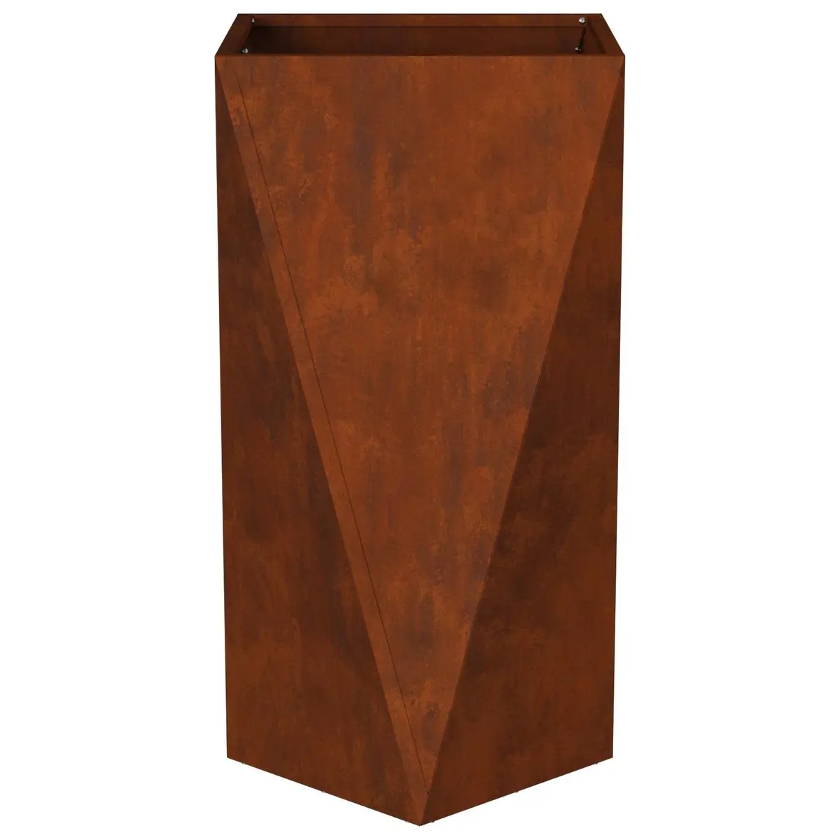 Garden Planter Box Rectangular Steel Corrugated 40x40x75cm Brown