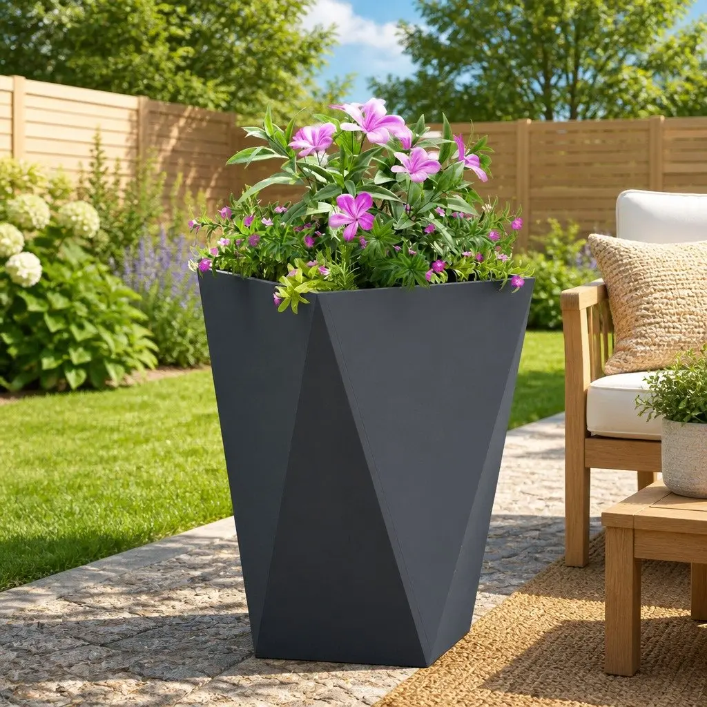 Steel Garden Planter Box 50x50x75cm