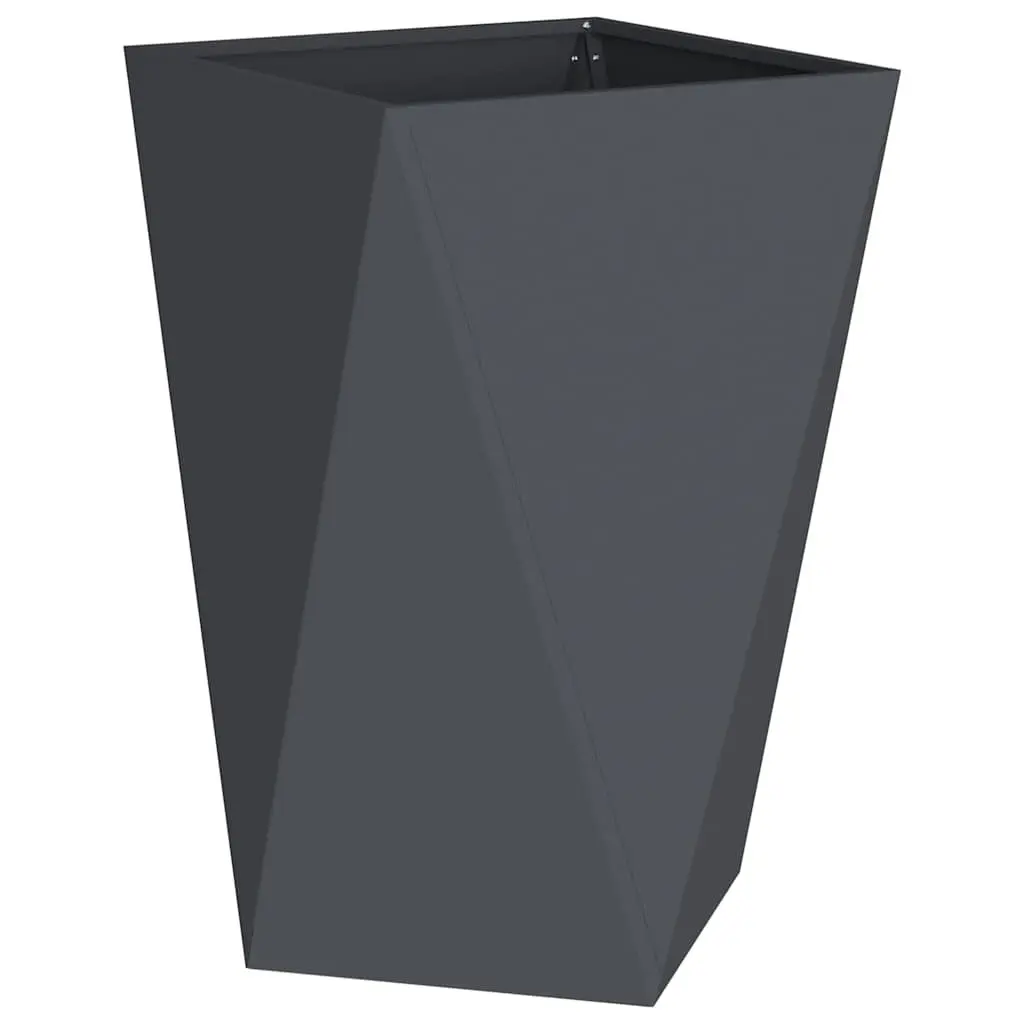Steel Garden Planter Sturdy Anthracite 50 x 50 x 75 cm 2pcs Outdoor Plant Pot Box