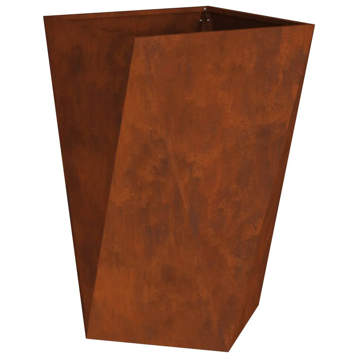 Garden Planter Steel Outdoor Pot Box Corrugated Sides 50 x 50 x 75 cm