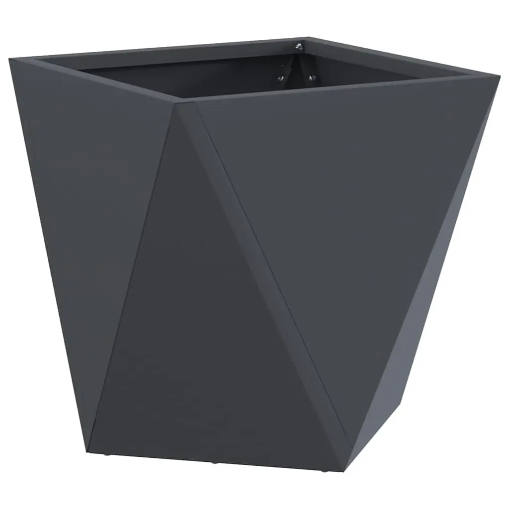 Steel Garden Planter Anthracite 30x30x30cm Outdoor Flower Pot Box Terrace