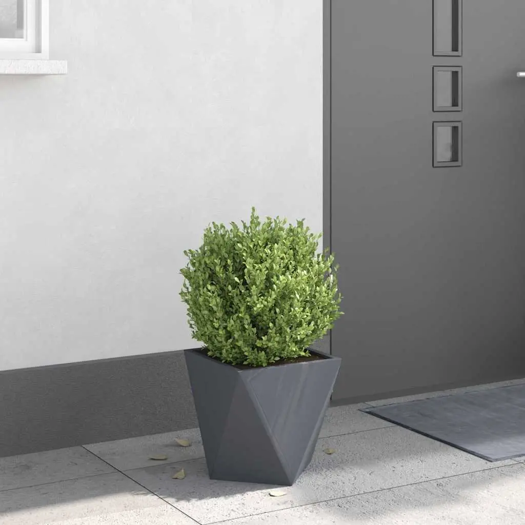 Steel Garden Planter Anthracite 30x30x30cm Outdoor Flower Pot Box Terrace