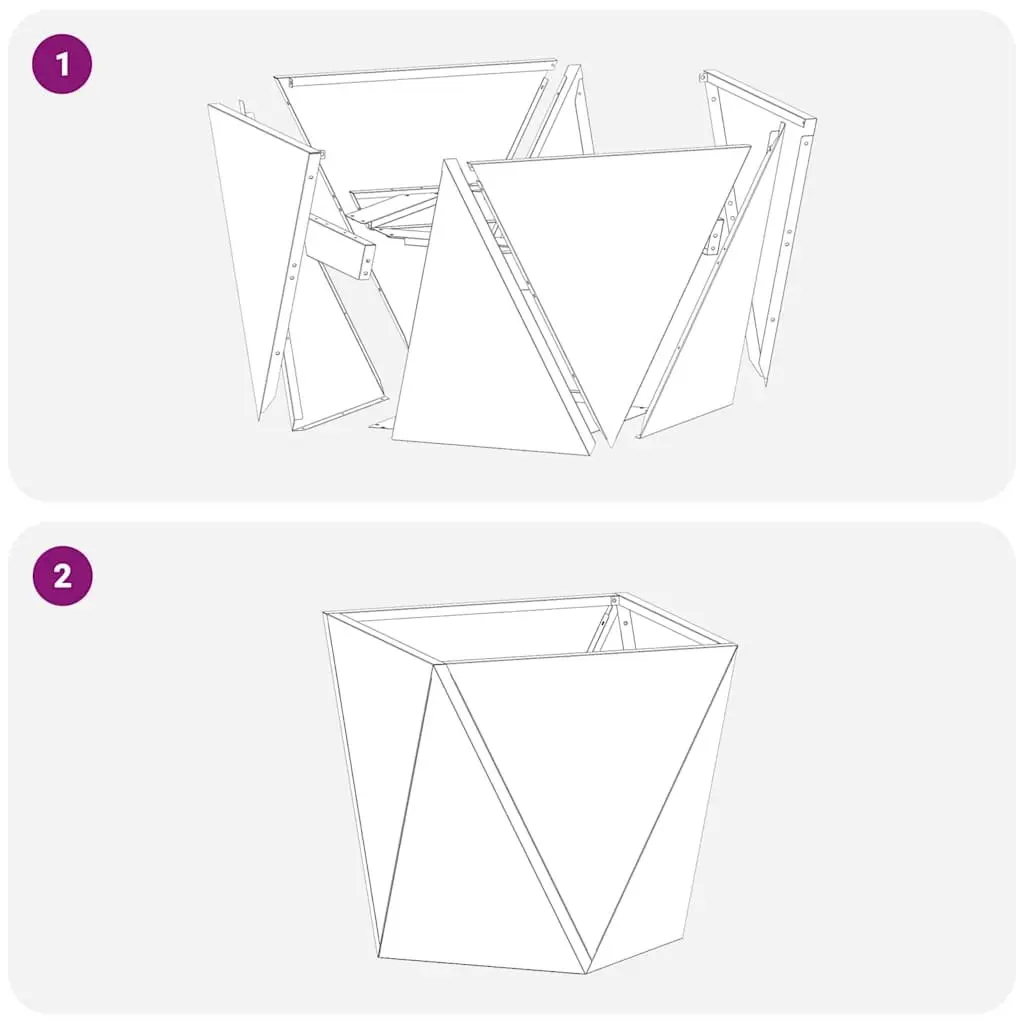 Steel Garden Planter Anthracite 30x30x30cm Outdoor Flower Pot Box Terrace