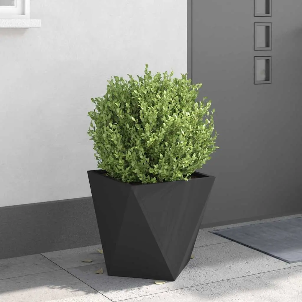 Black Steel Planter Box for Outdoor Decor