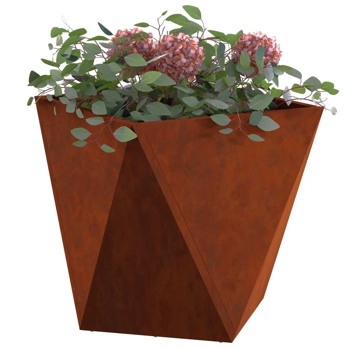 Garden Planter Steel Brown 40 x 40 x 40 cm 2 pcs Outdoor Pot Weathering Box Terrace Decoration