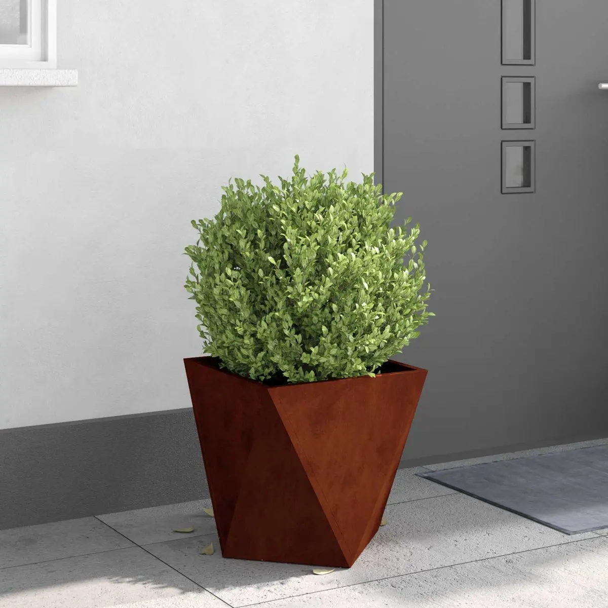 Garden Planter Steel Brown 40 x 40 x 40 cm 2 pcs Outdoor Pot Weathering Box Terrace Decoration
