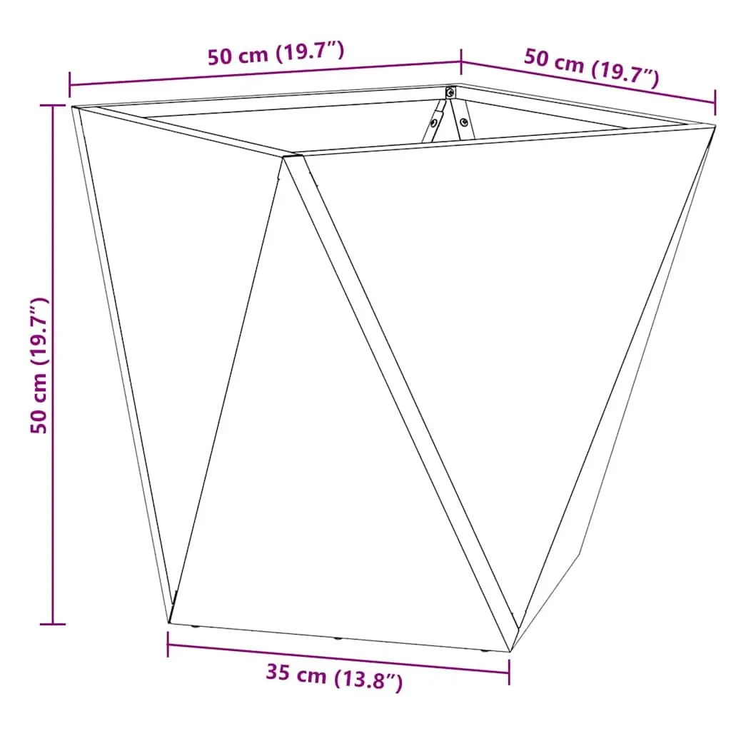 Garden Planter Box 50x50x50cm Steel Outdoor Pot Raised Bed Container Set
