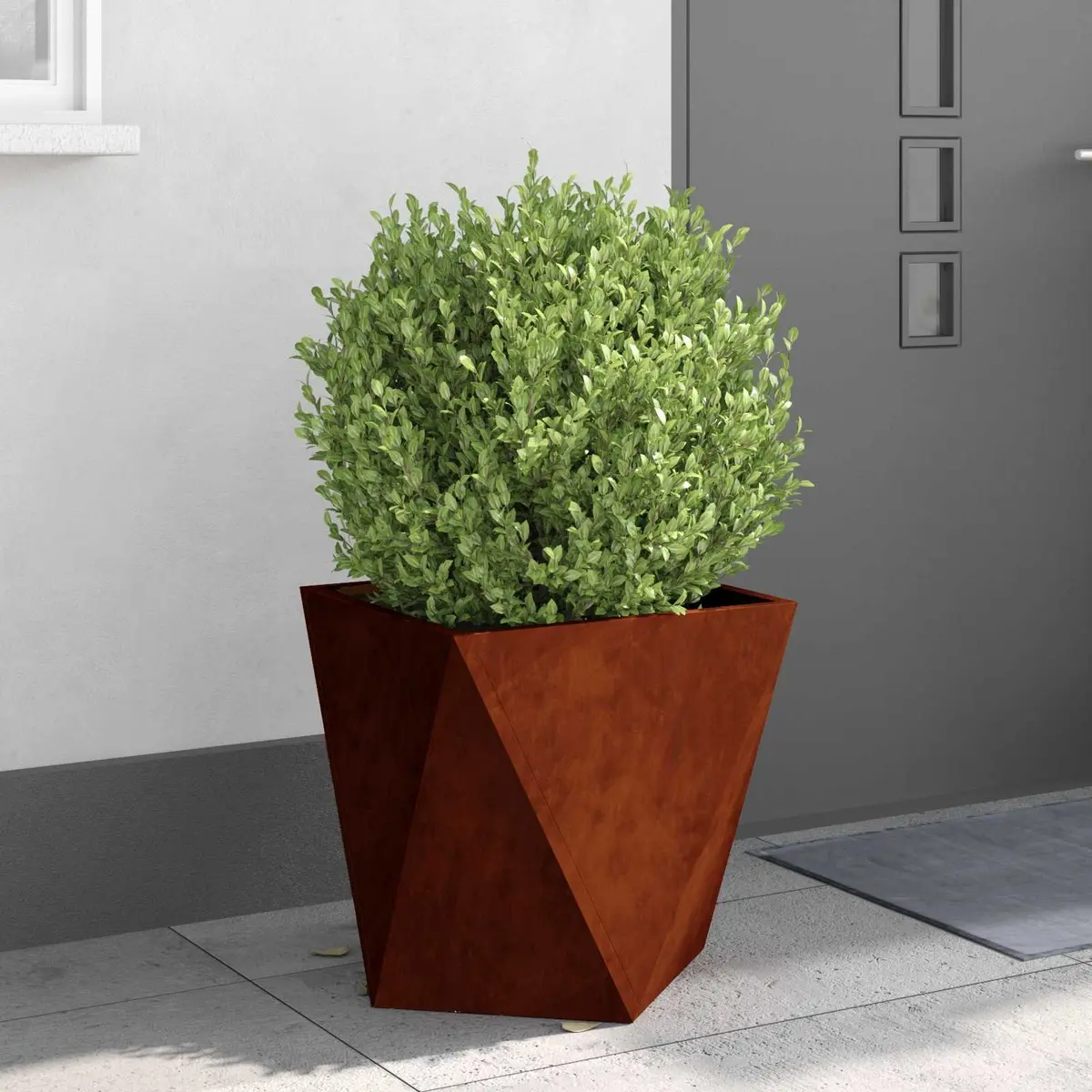 Garden Planter 2 pcs Steel Outdoor Pot Box 50 x 50 x 50 cm Terrace Decoration