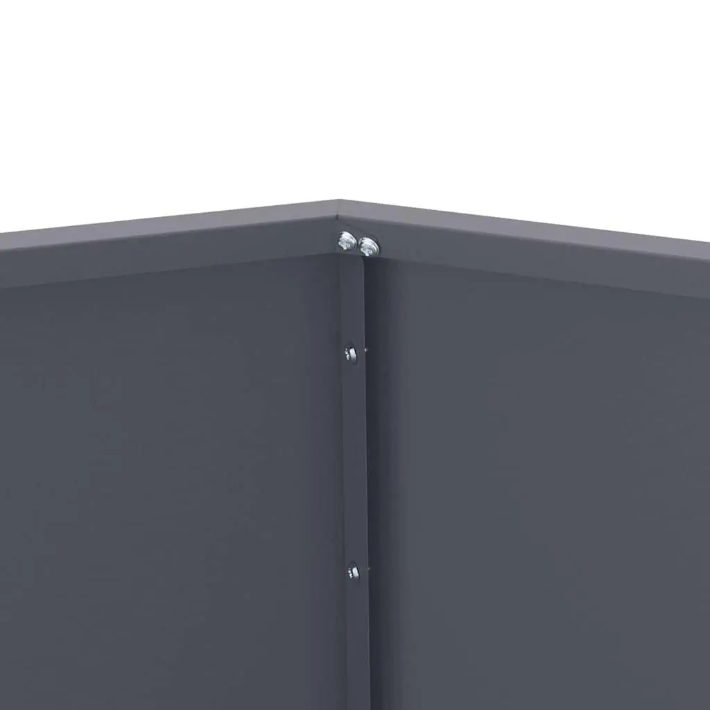 Steel Planter Box Rectangular Anthracite 100 x 100 x 80 cm 2 pcs Outdoor Garden Patio Lawn Decor