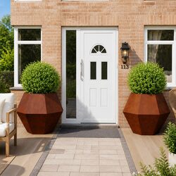 Discover a Stylish Garden with 2-Piece Rectangular Steel Planters