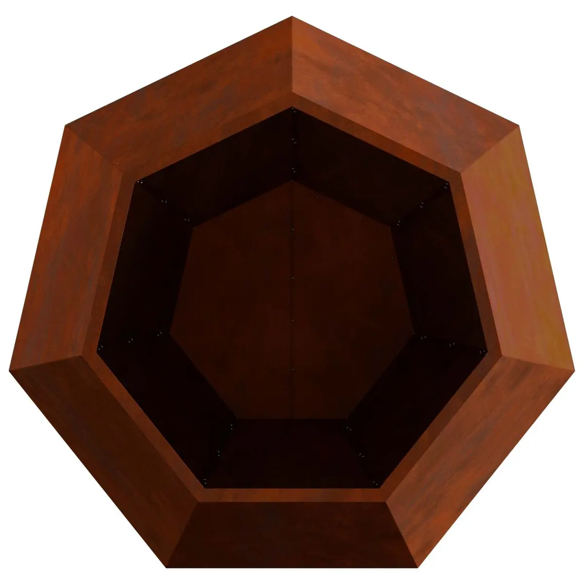 Rectangular Steel Garden Planter Weathering Brown 2pc Set