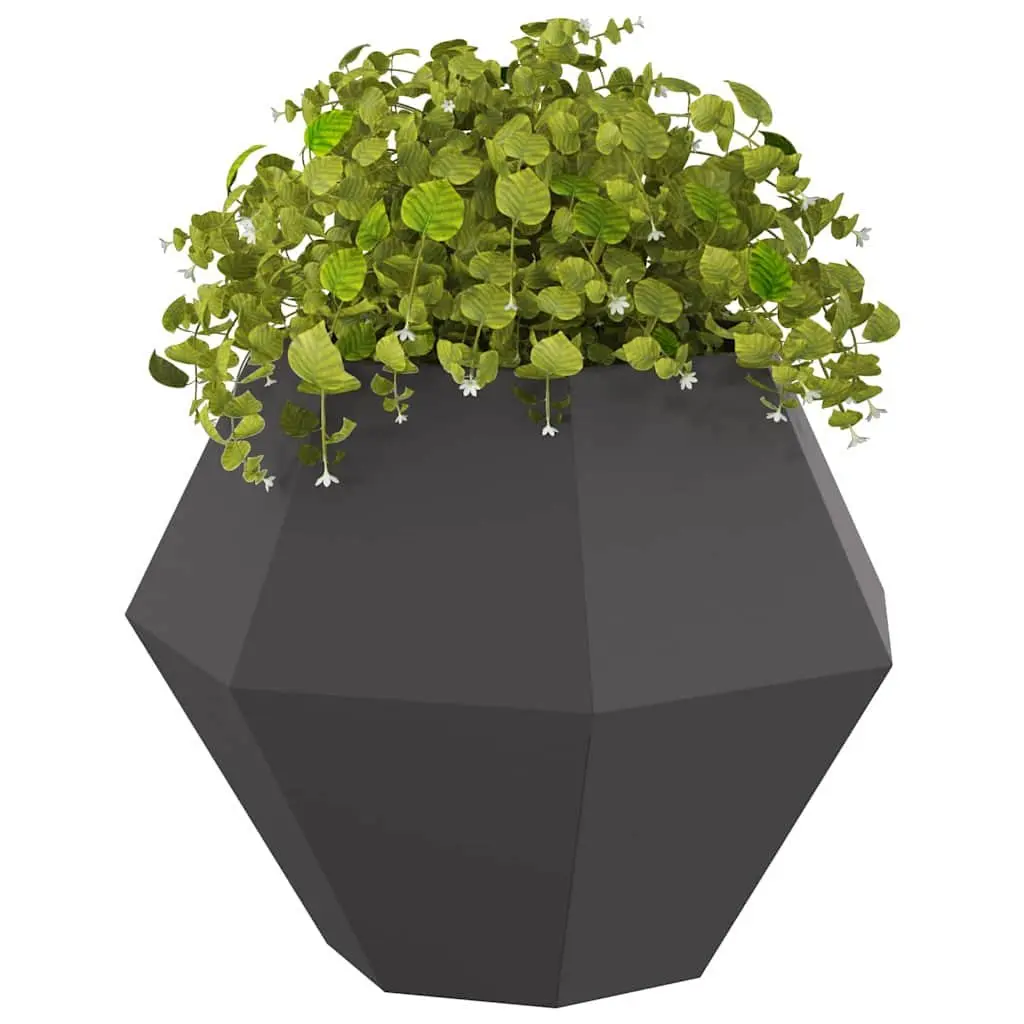 Garden Planter Rectangular Steel Black 75 x 75 x 60 cm 2 pcs