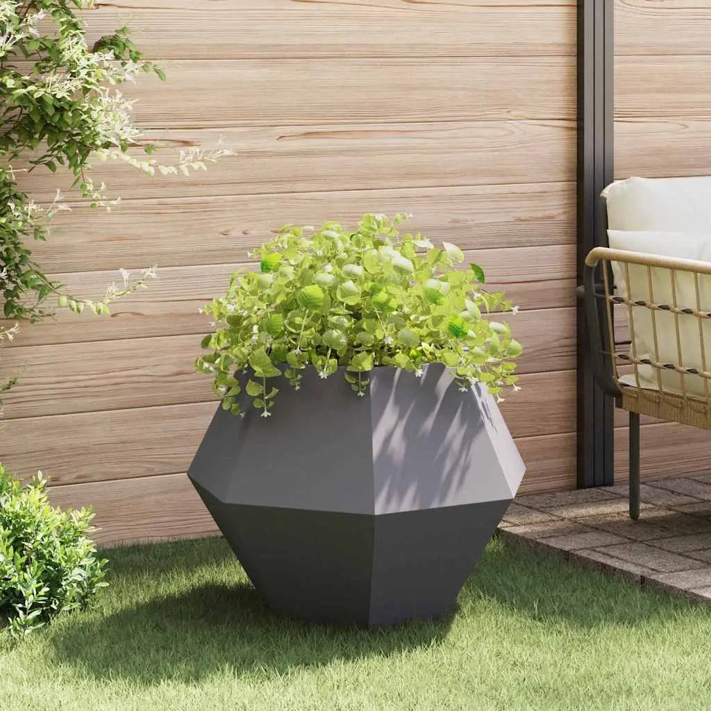 Garden Planter Rectangular Steel Black 75 x 75 x 60 cm 2 pcs