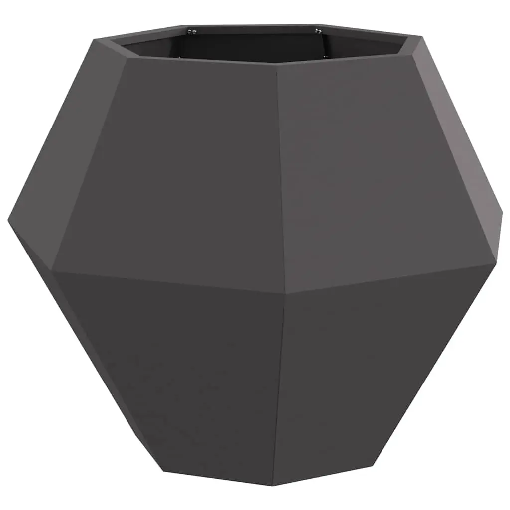 Garden Planter Rectangular Steel Black 75 x 75 x 60 cm 2 pcs