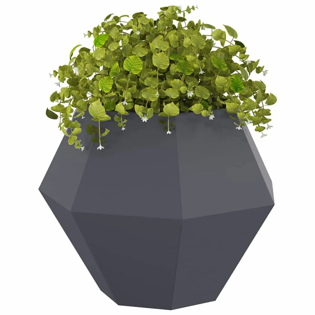 Steel Planter Rectangular Anthracite 75 x 75 x 60 cm 2 pcs Outdoor Garden Pots