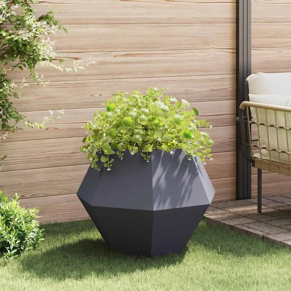 Steel Planter Rectangular Anthracite 75 x 75 x 60 cm 2 pcs Outdoor Garden Pots