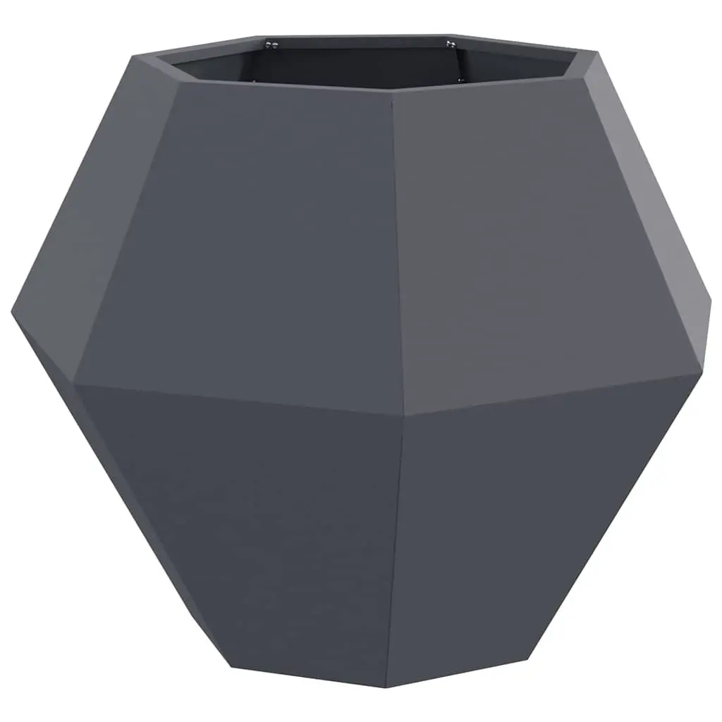 Steel Planter Rectangular Anthracite 75 x 75 x 60 cm 2 pcs Outdoor Garden Pots