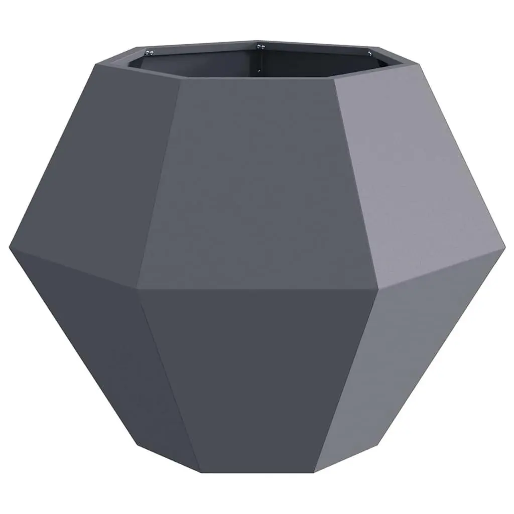 Steel Planter Rectangular Anthracite 75 x 75 x 60 cm 2 pcs Outdoor Garden Pots