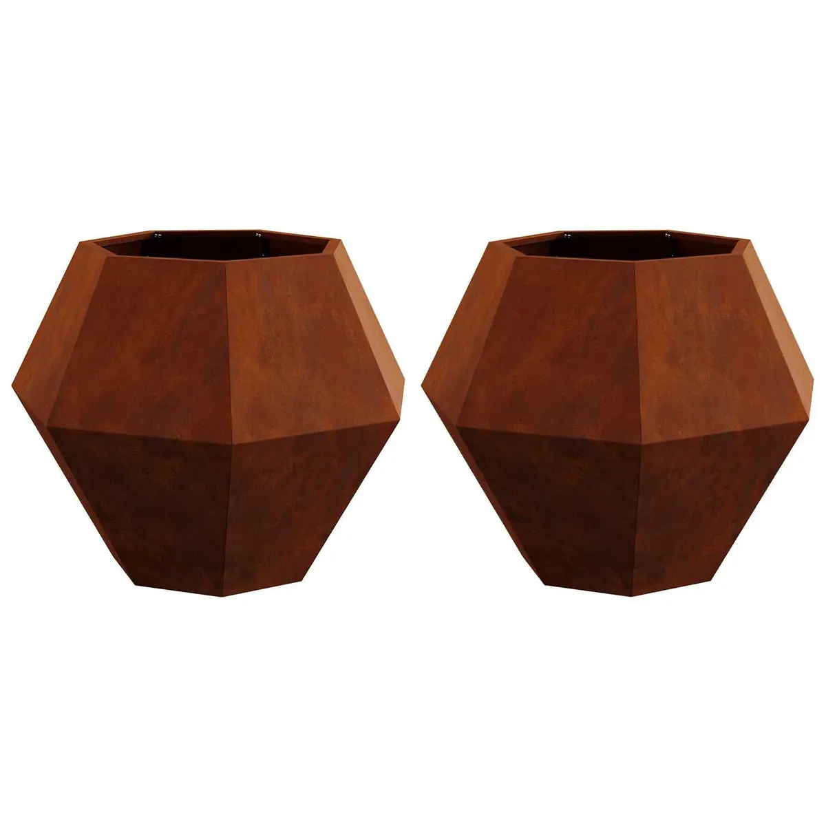 Planter Rectangular Weathering Steel 75 x 75 x 60 cm 2 pcs
