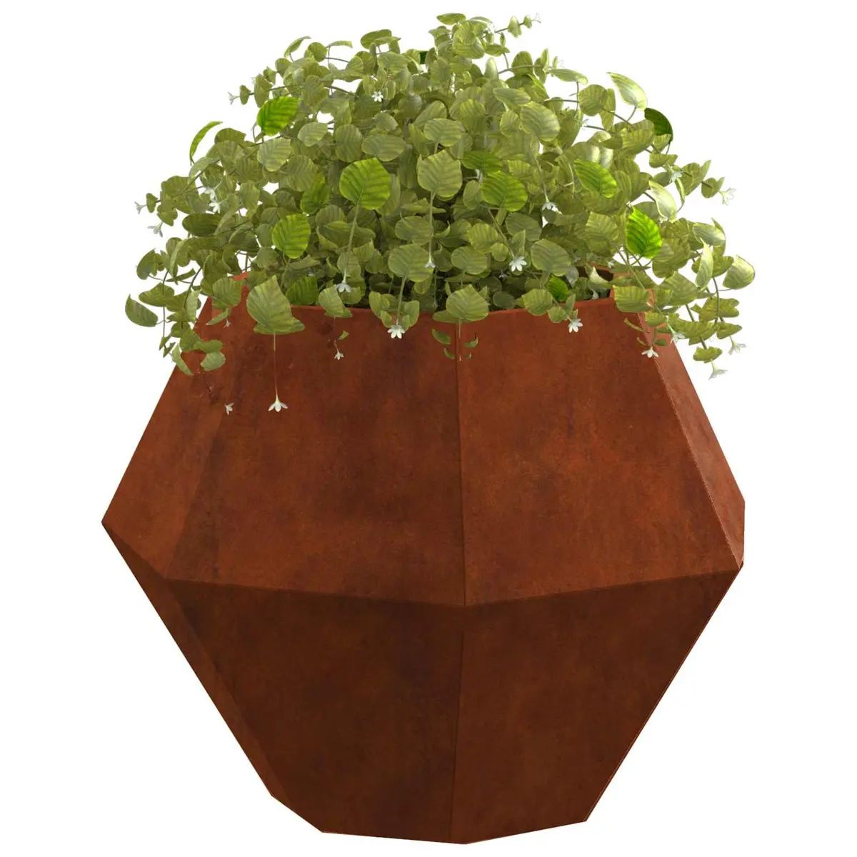 Rectangular Garden Planter Steel Outdoor Pot 50x50x40cm 2-Piece Set
