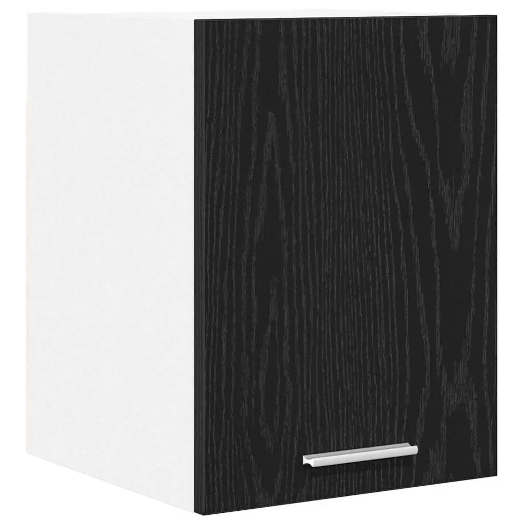 Hanging Kitchen Cabinet Modern Black Oak White 30x31x40cm