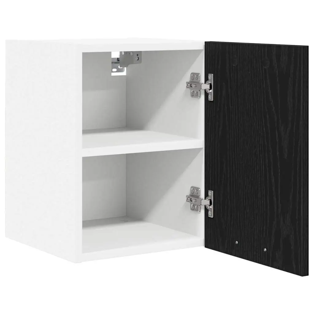 Hanging Kitchen Cabinet Modern Black Oak White 30x31x40cm