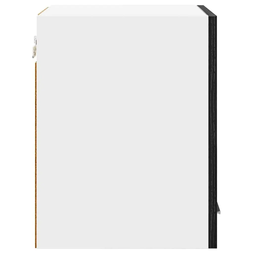 Hanging Kitchen Cabinet Modern Black Oak White 30x31x40cm