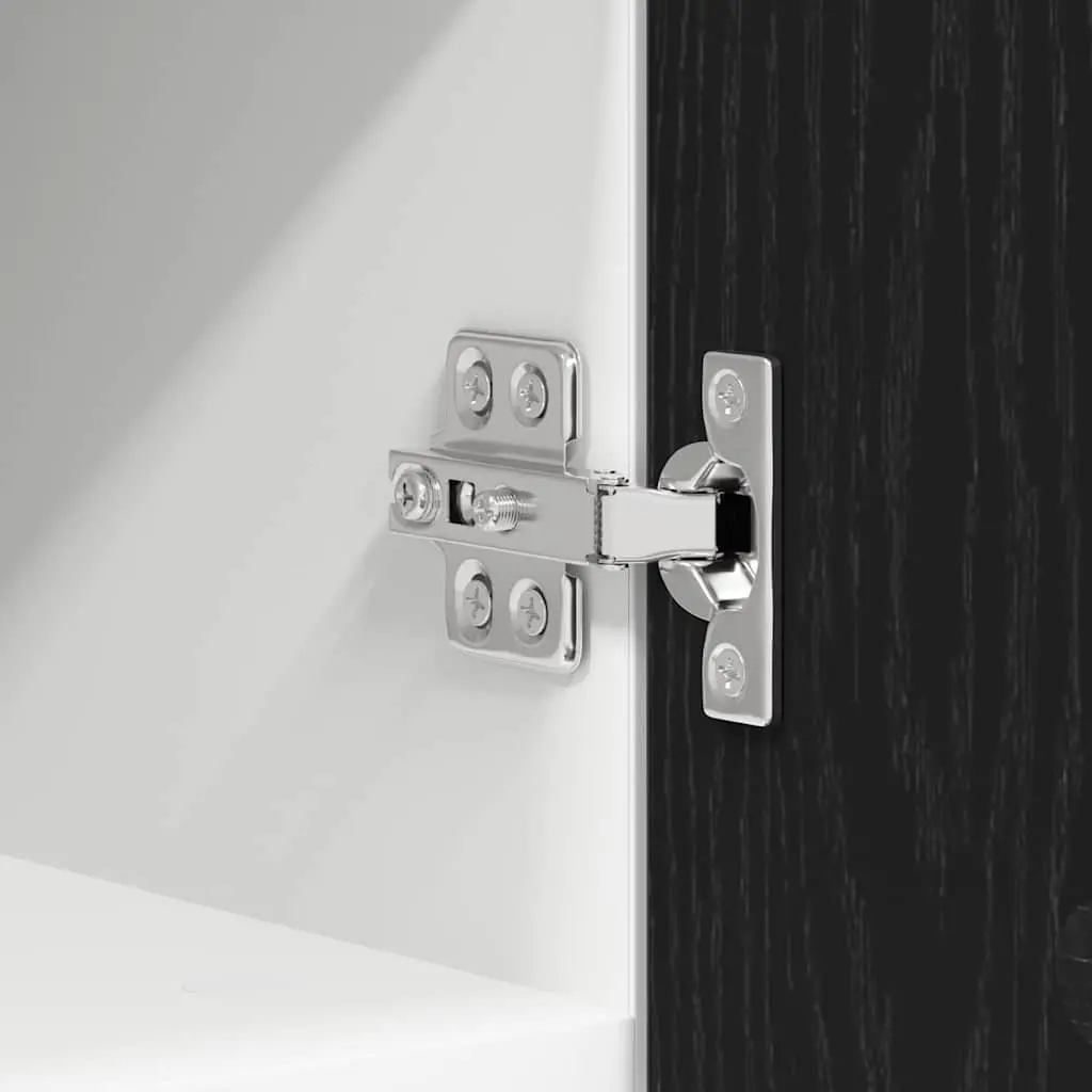 Hanging Kitchen Cabinet Modern Black Oak White 30x31x40cm