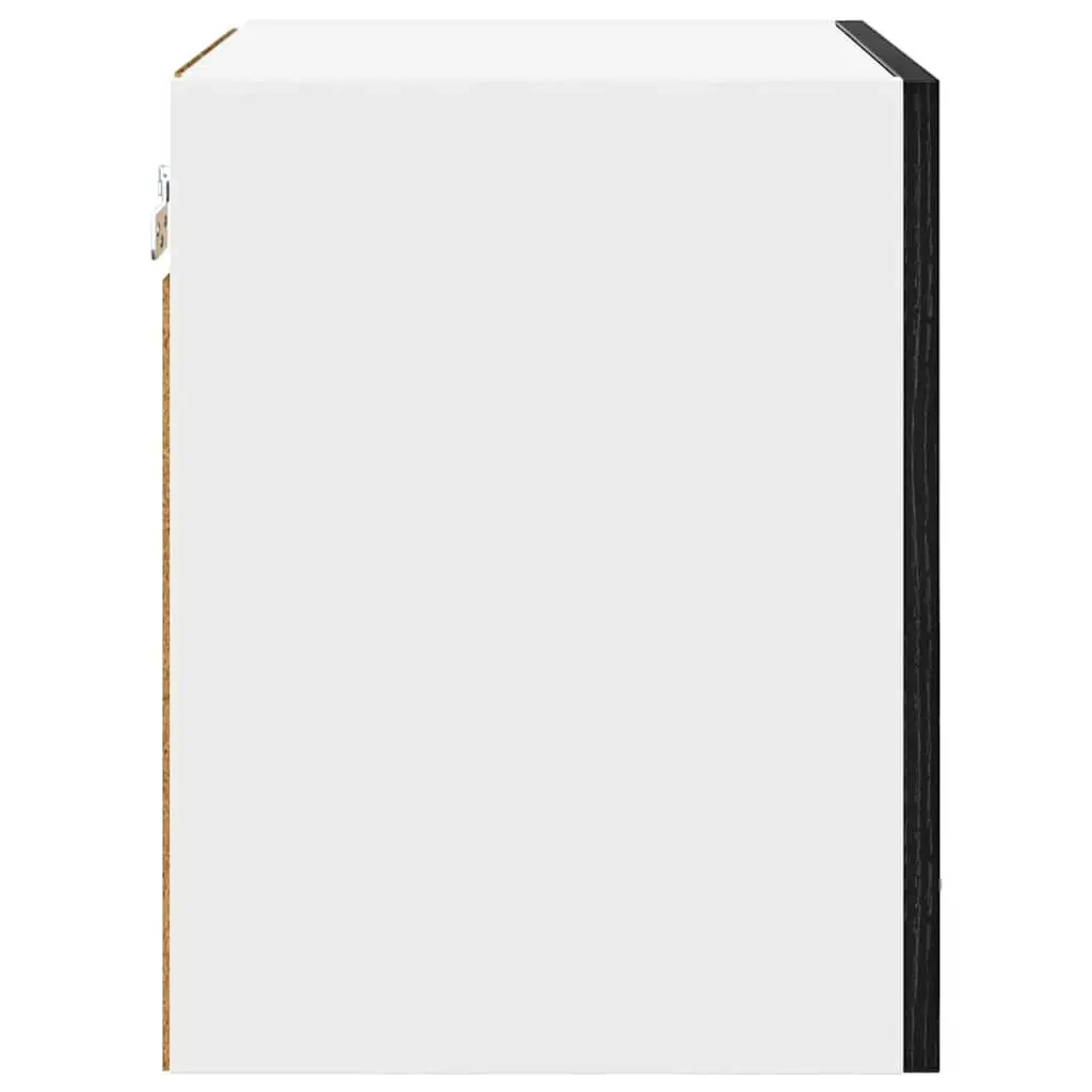 Hanging Kitchen Cabinet Modern Black Oak White 40x31x40cm