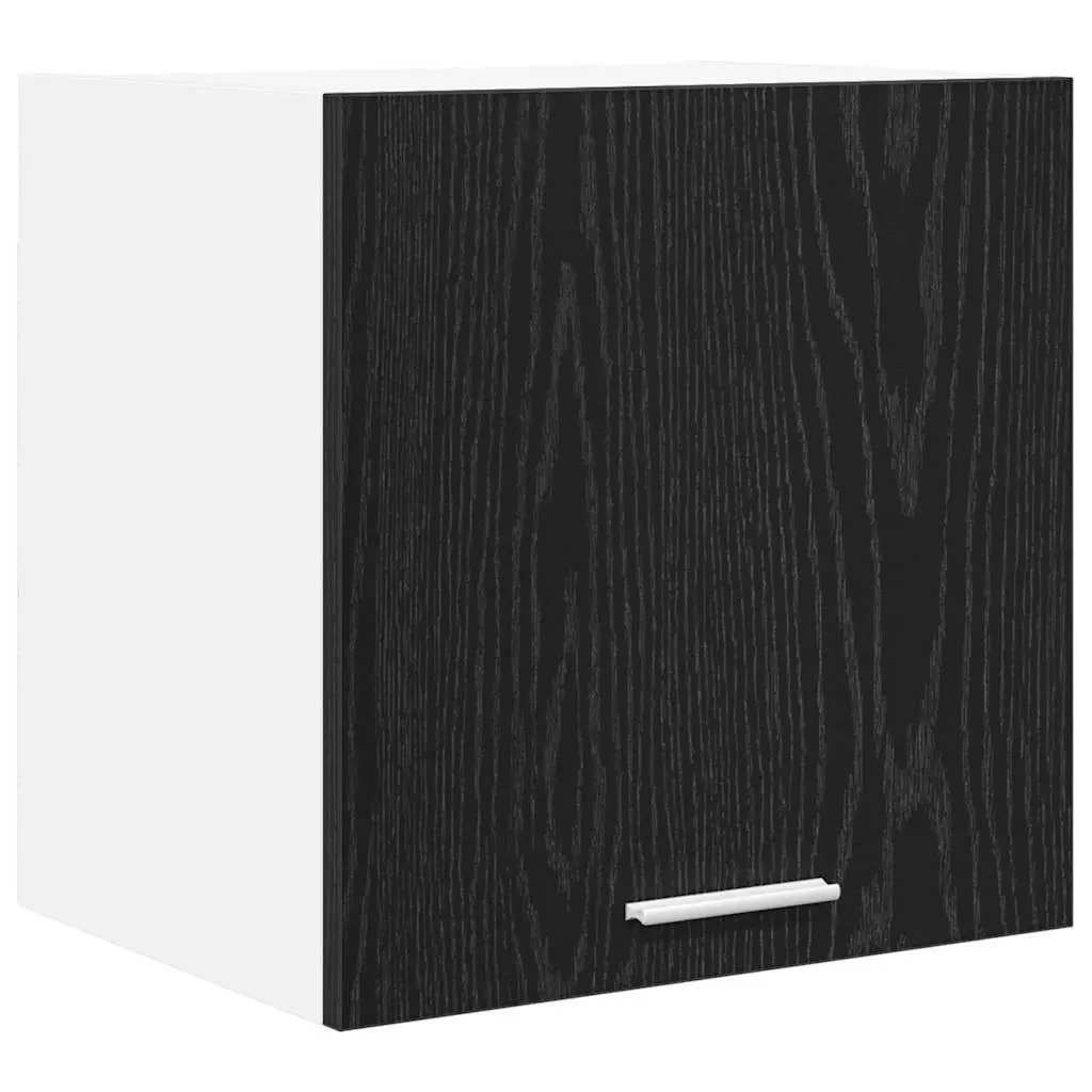 Kitchen Hanging Cabinet 2 pcs Black Oak White Modern Storage Organiser