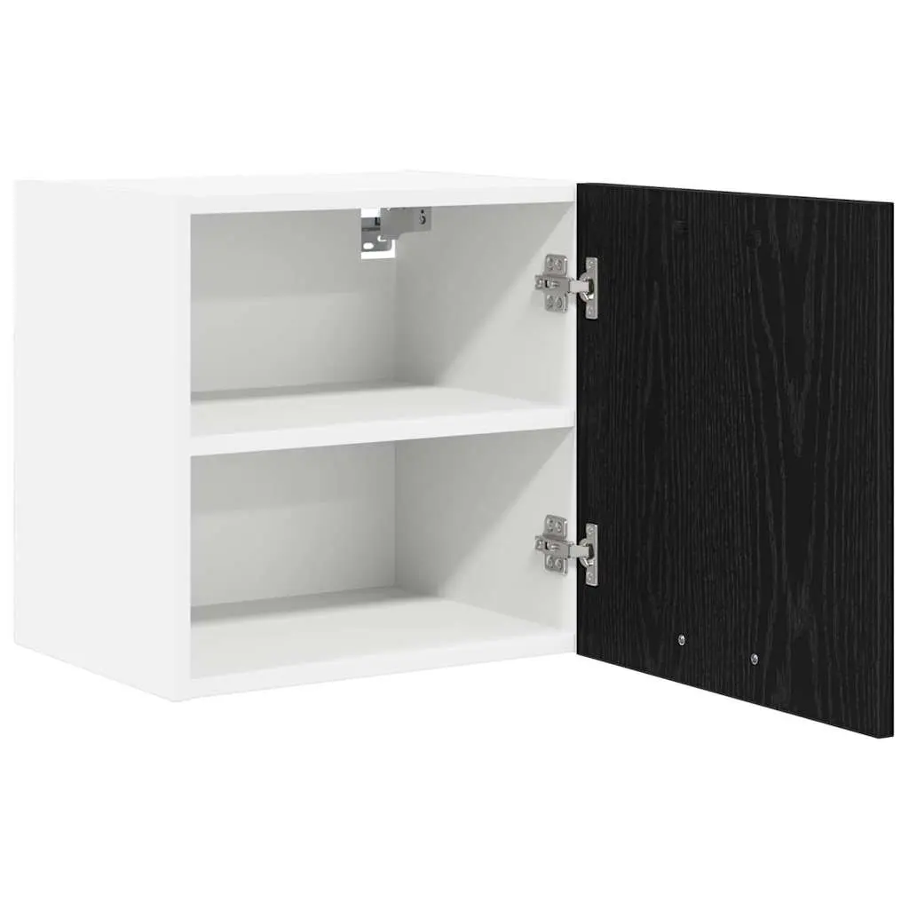 Kitchen Hanging Cabinet 2 pcs Black Oak White Modern Storage Organiser