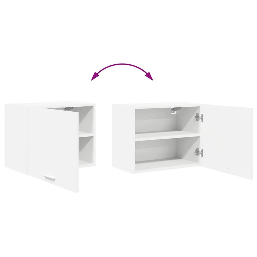 Hanging Kitchen Cabinet Modern White Engineered Wood Wall Mount 2 Pieces