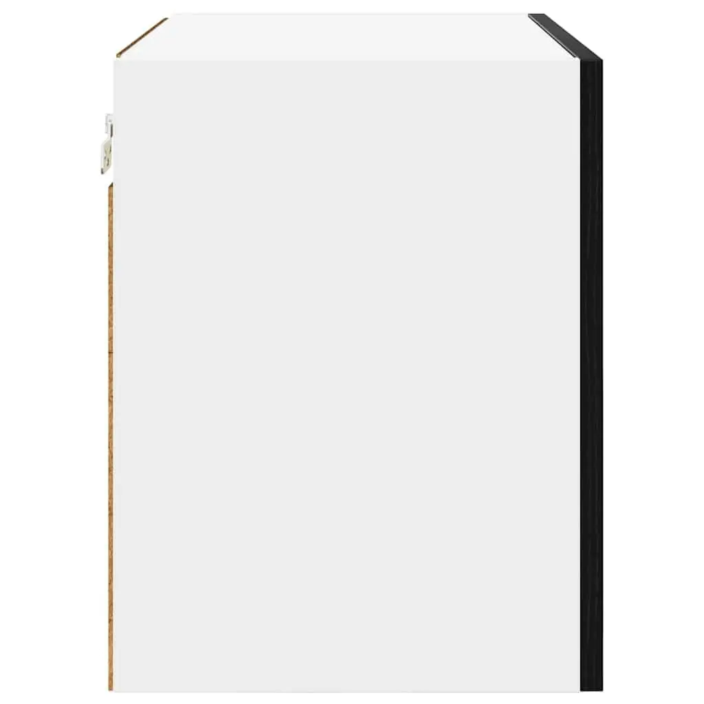 Hanging Kitchen Cabinet with Door Black Oak White Modern Storage 50x31x40cm
