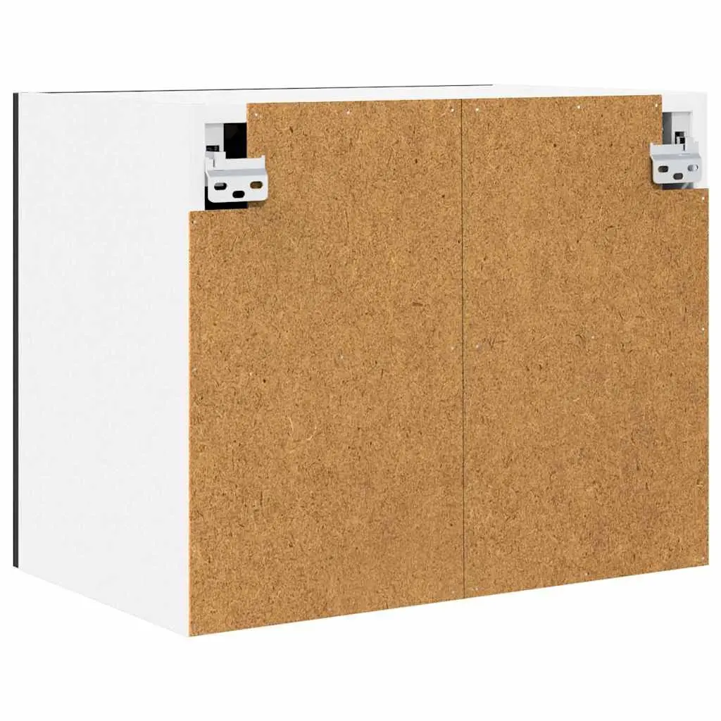 Hanging Kitchen Cabinet with Door Black Oak White Modern Storage 50x31x40cm