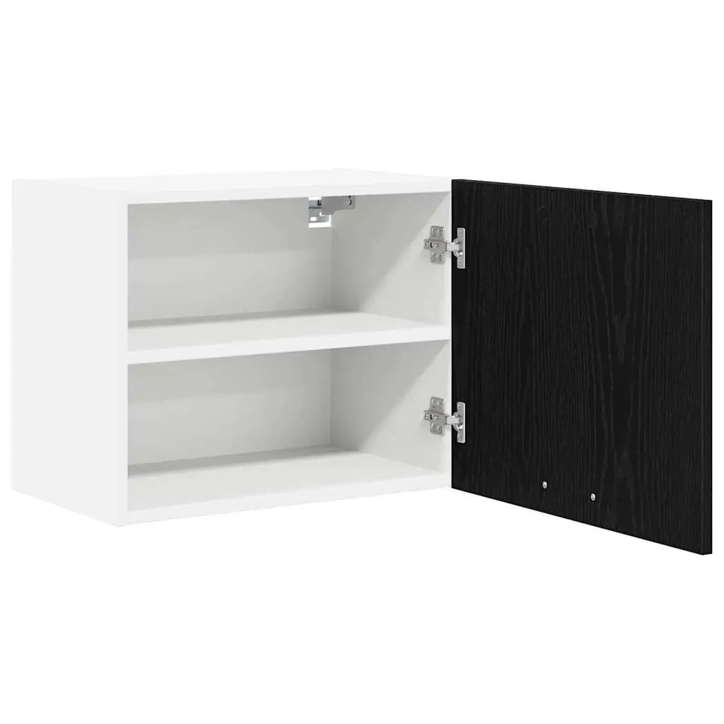 Hanging Kitchen Cabinet Modern Black Oak White 50x31x40cm 2 Piece