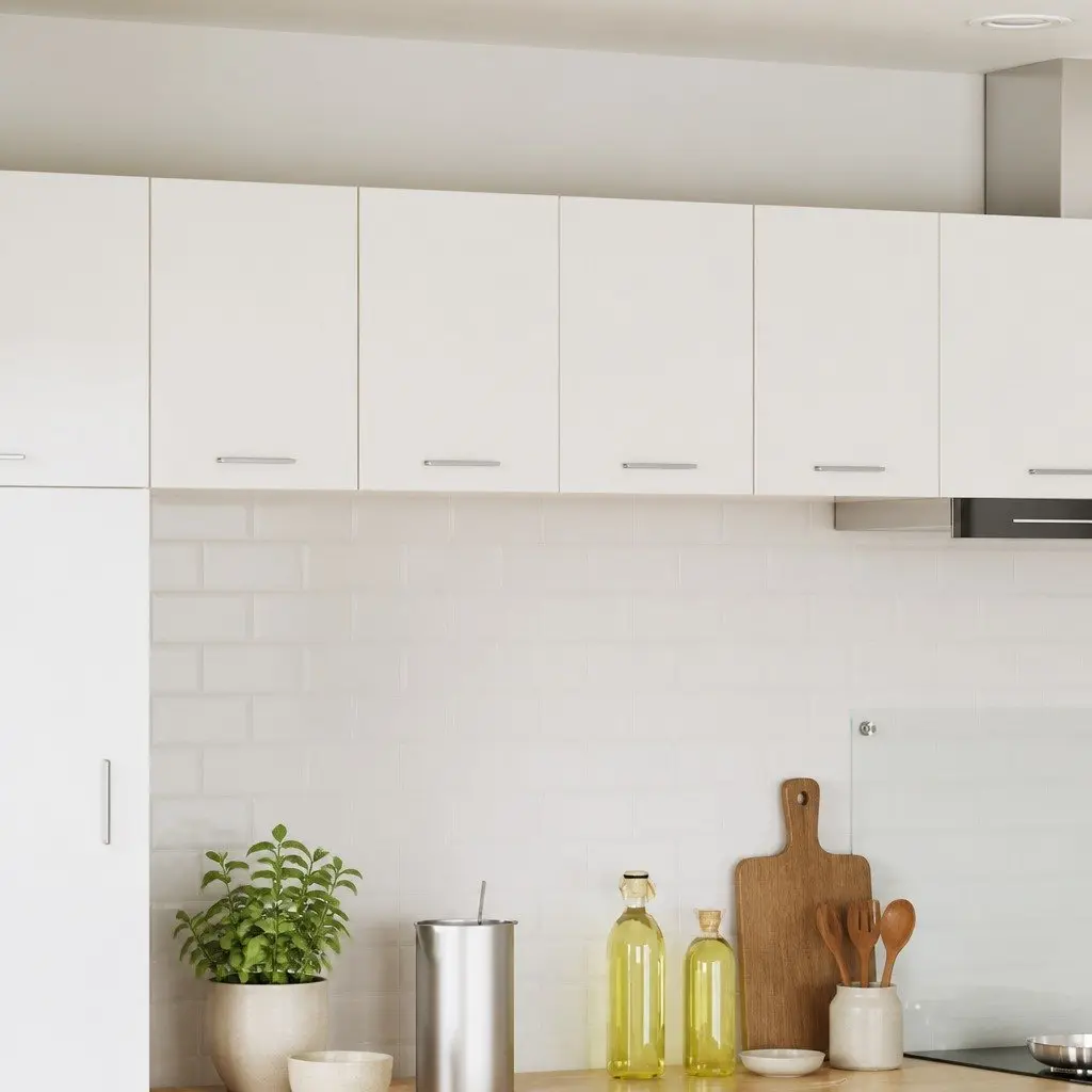 Hanging Kitchen Cabinet Modern White Storage Cupboard 60x31x40cm 2 Piece