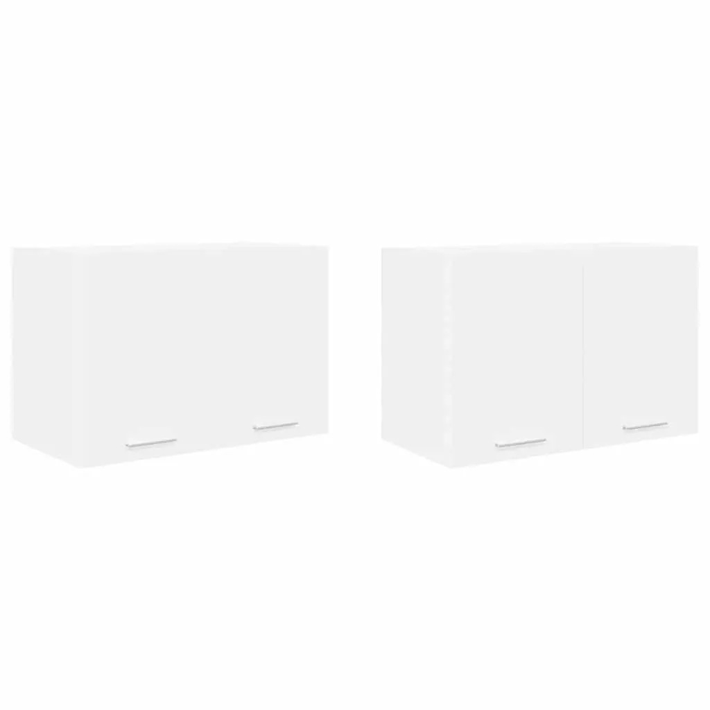 Hanging Kitchen Cabinet Modern White Storage Cupboard 60x31x40cm 2 Piece