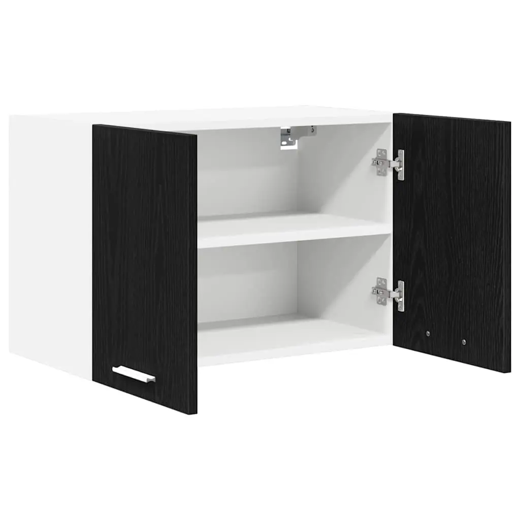 Hanging Kitchen Cabinet Door Storage Black Oak White 60x31x40cm Modern Design