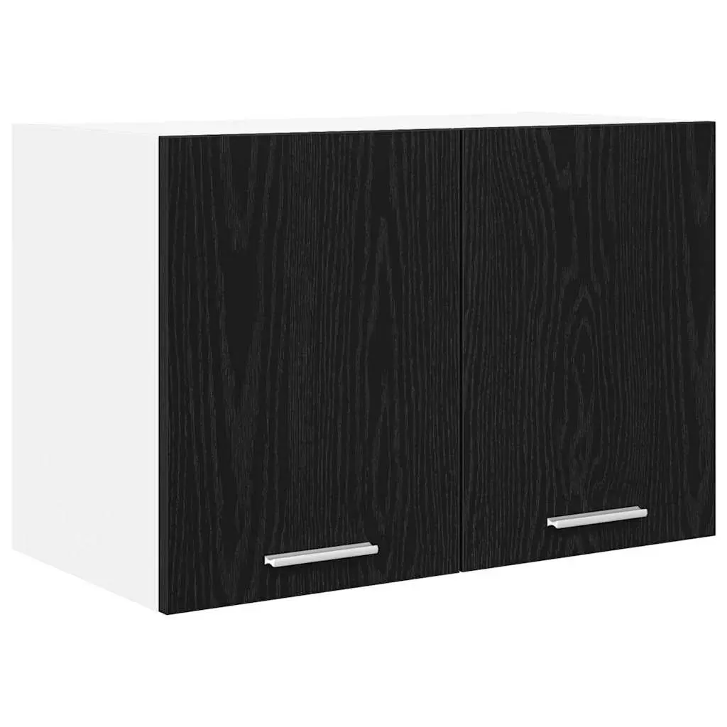 Hanging Kitchen Cabinet Modern Black Oak White 60x31x40 cm