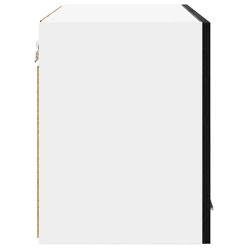 Hanging Kitchen Cabinet Modern Black Oak White 60x31x40 cm