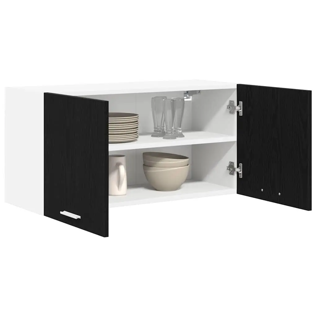 Hanging Kitchen Cabinet Black Oak Modern Storage 80 x 31 x 40 cm Engineered Wood