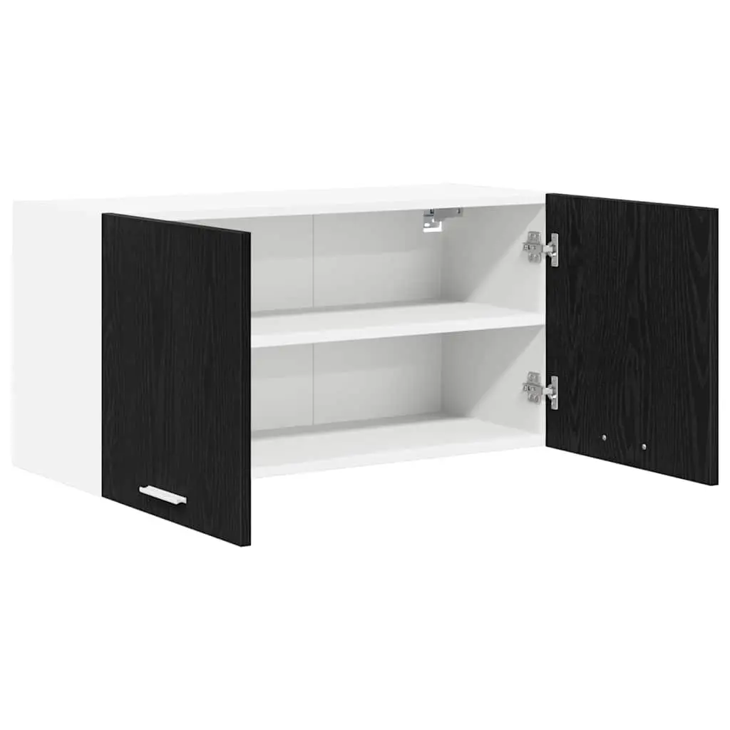 Hanging Kitchen Cabinet Black Oak Modern Storage 80 x 31 x 40 cm Engineered Wood
