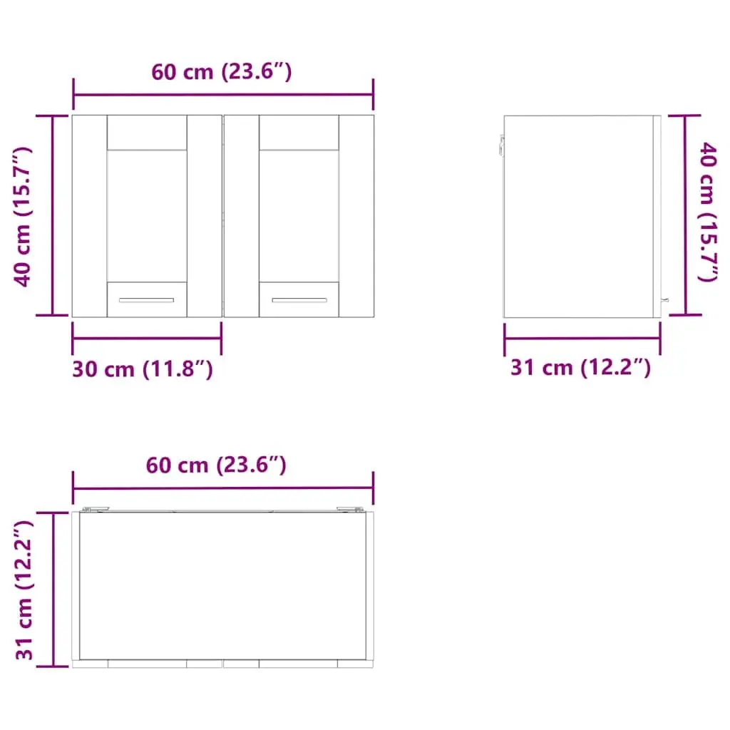 Hanging Cabinets in Black Oak Finish