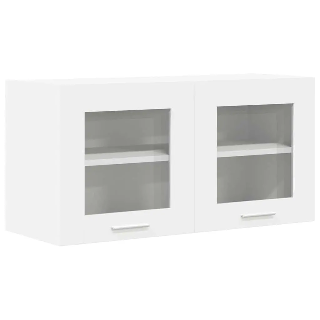 Hanging Kitchen Cabinet with Door White Storage Organiser 80 x 31 x 40 cm