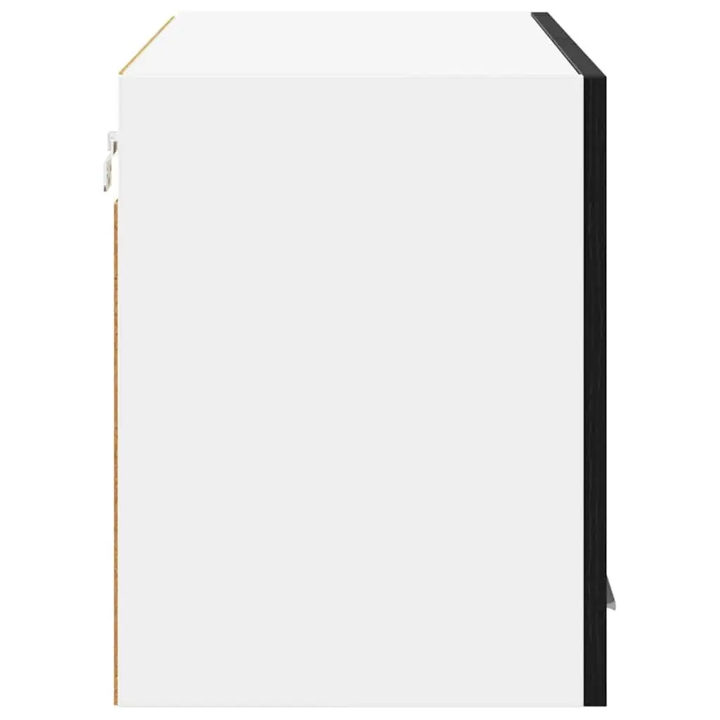 Hanging Kitchen Cabinet Modern Storage Black Oak White 80x31x40cm